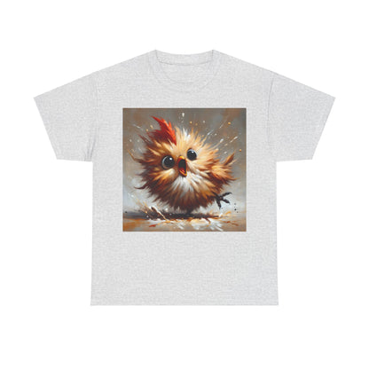 Explosive Joy Tee - Cartoon Bird Edition in grey with a lively cartoon bird, perfect for adding a touch of fun to your wardrobe.