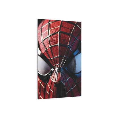 Side view of the Spider-Man Metal Wall Art Poster, illustrating the depth and quality of the aluminium material, ideal for enhancing upscale home environments.