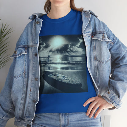 Group of friends enjoying paddleboarding while wearing the Elegant Paddle Board T-Shirt from Dazzling Dreams Studio, embodying the spirit of outdoor adventures.