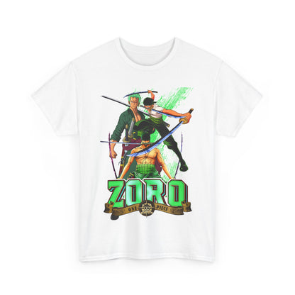 Elegantly designed One Piece Zoro mens t-shirt featuring iconic characters in vibrant colours, ideal for anime enthusiasts seeking stylish streetwear.