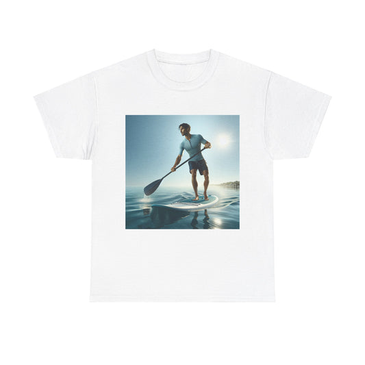 Luxurious fabric detail of the Delightfull Paddle Board Adventure T-Shirt, reflecting premium quality and comfort for paddleboarding lovers by Dazzling Dreams Studio.