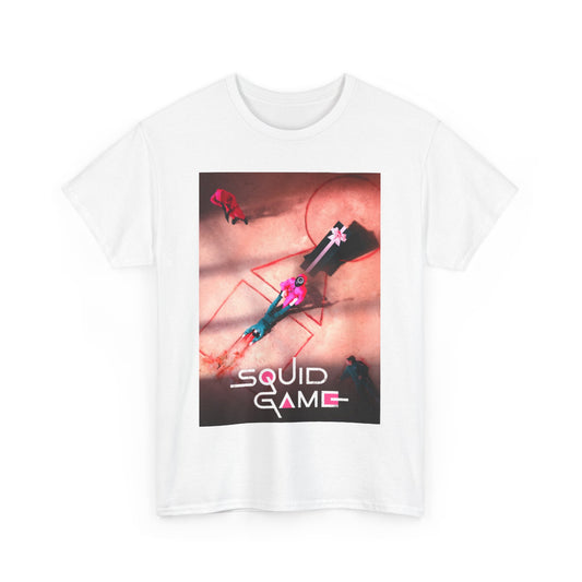 Squid Game Unisex Men´s Women´s Graphic Cotton Funny T Shirt - Eye-catching white tee featuring captivating artwork from the hit series, ideal for modern wardrobes.