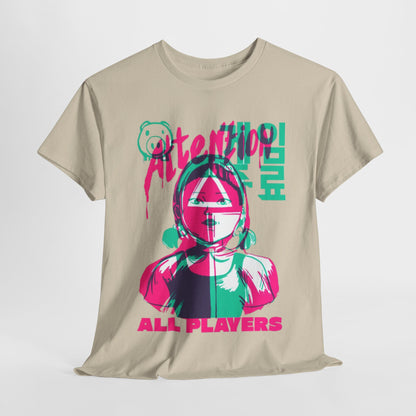 Squid Game Unisex Men´s Women´s Graphic Cotton Funny T Shirt Tee Street Urban featuring a vibrant print of a character with a striking design and playful typography, perfect for making a bold fashion statement.