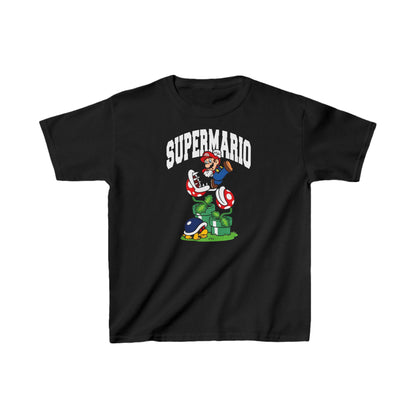Unisex Kids Game Character Cotton T-Shirt featuring a vibrant Super Mario design, perfect for young gamers seeking style and comfort.
