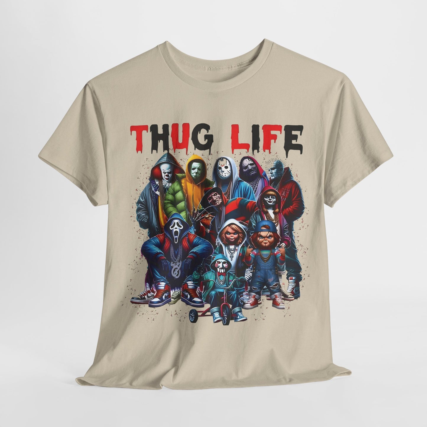 Thug Life Horror Characters Graphic T-Shirt Urban Unisex Cotton Tee