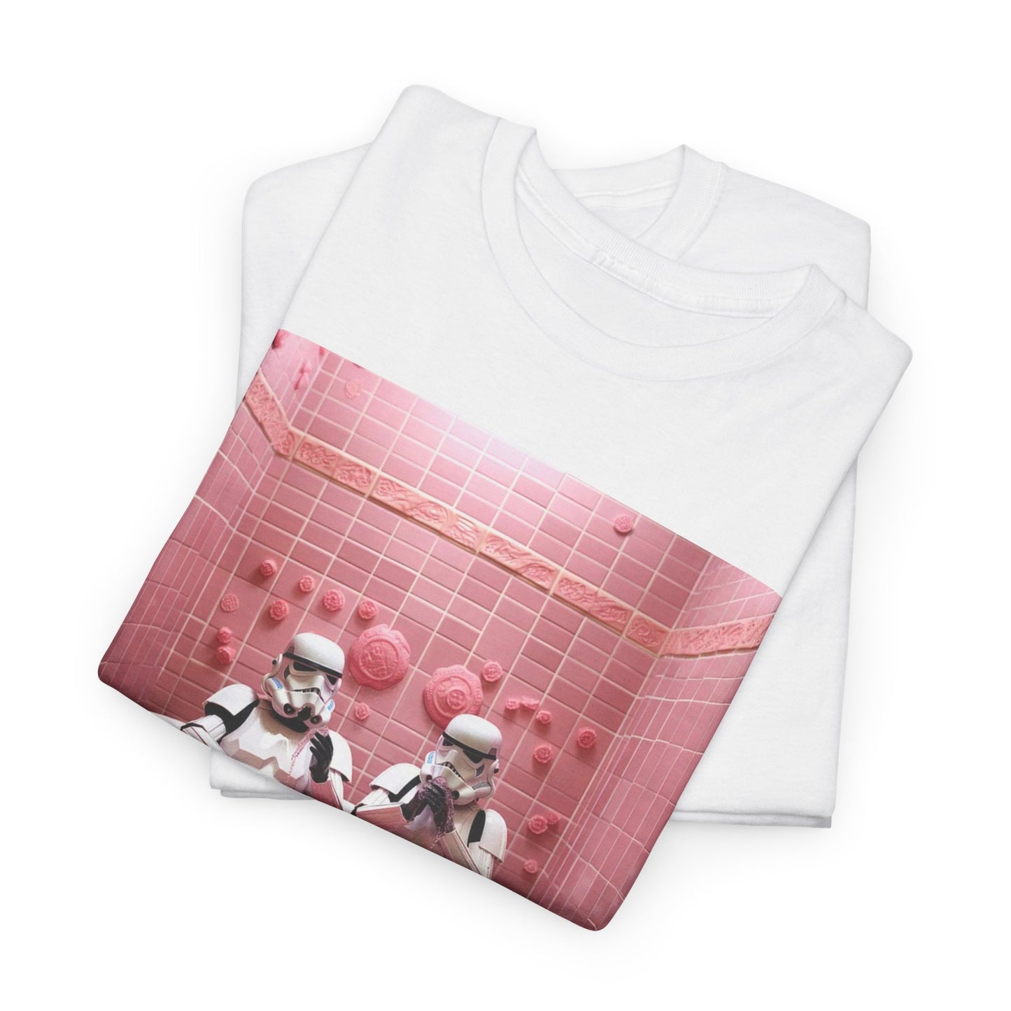 MENS FUNNY T SHIRT Stormtroopers Pink Bathtub BUBBLES DESIGN