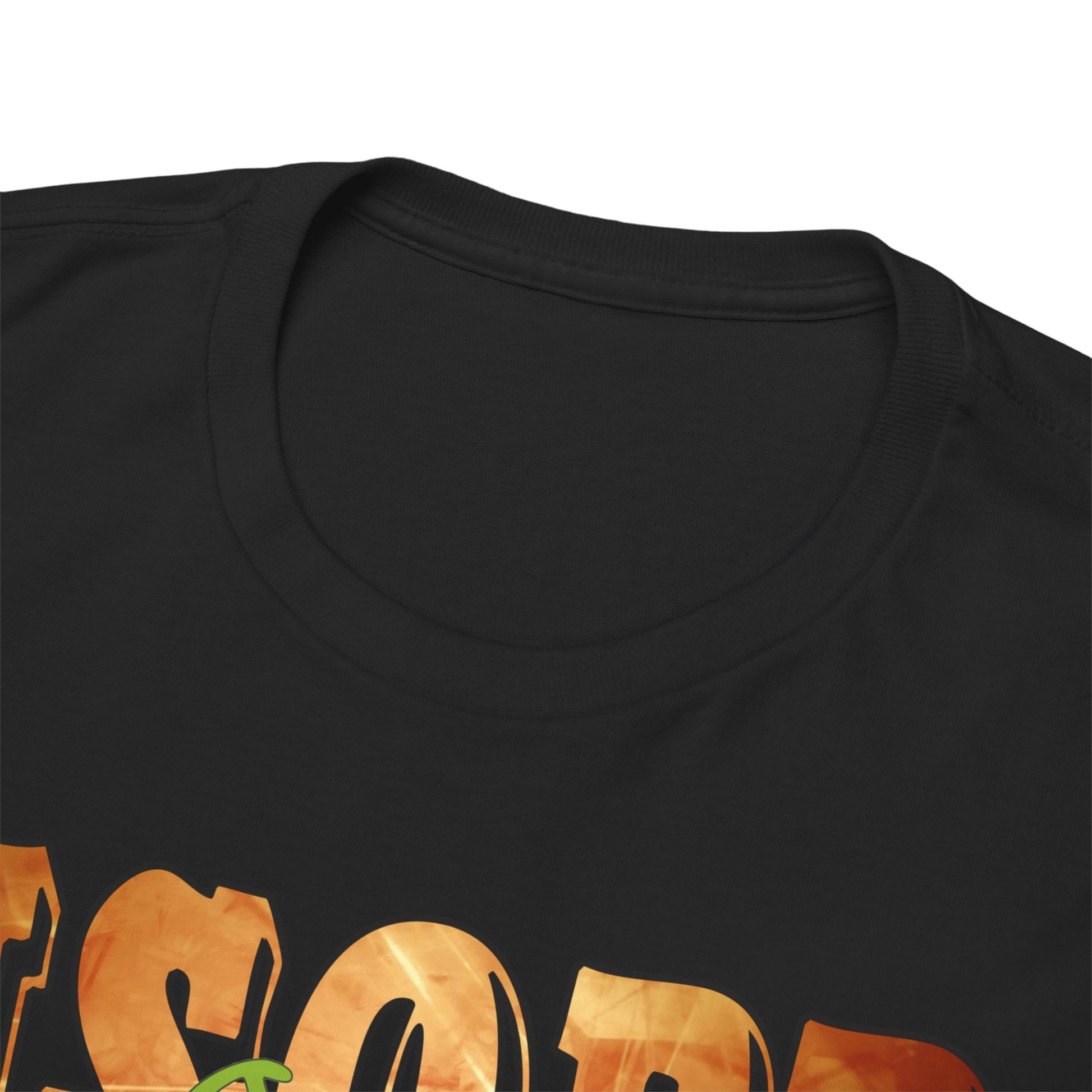 Close-up view of the luxurious Usopp t-shirt neckline, highlighting the quality fabric and intricate graphic design inspired by beloved anime characters.