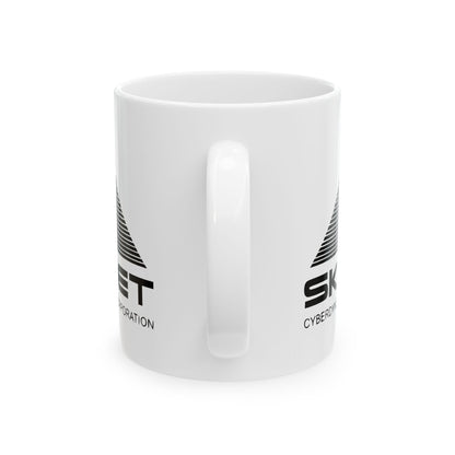 Stylish Skynet Cyberdyne Systems Logo Ceramic Mug – 11oz Retro Sci-Fi Office Mug with a high-quality ceramic finish, perfect for adding a touch of luxury to your coffee experience.
