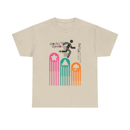 Elegant Squid Game-inspired unisex T-shirt showcasing a unique graphic design, ideal for those who appreciate contemporary fashion statements.