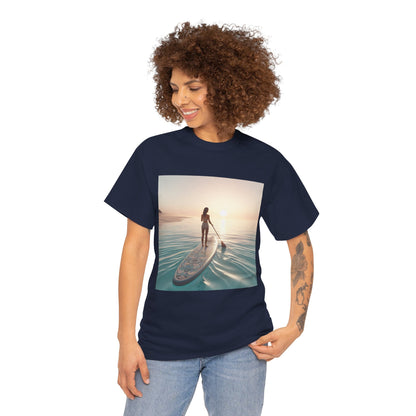 Elegant Dazzling Dreams Paddle Board T-Shirt crafted for nature fans, blending comfort and style by Dazzling Dreams Studio.