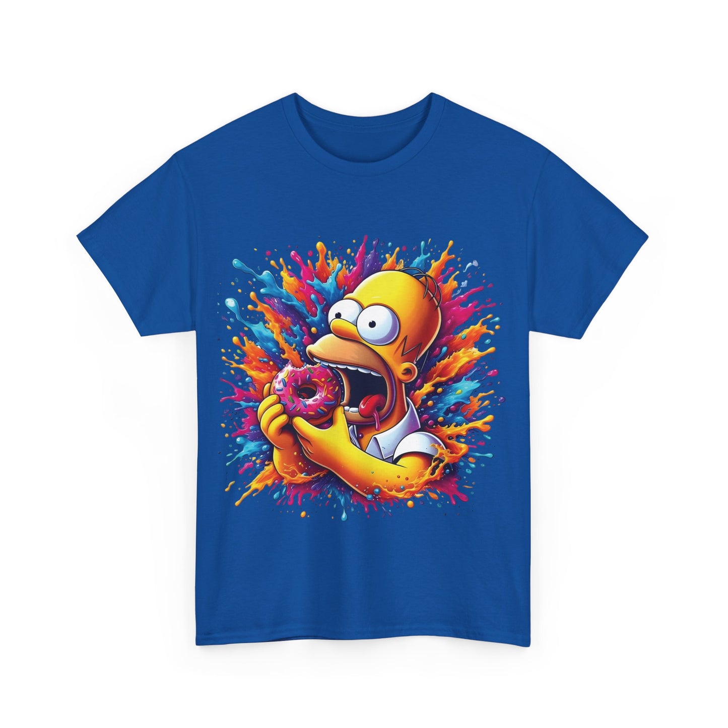 Simpsons Homer Donut Graphic T-Shirt Urban Unisex Cotton