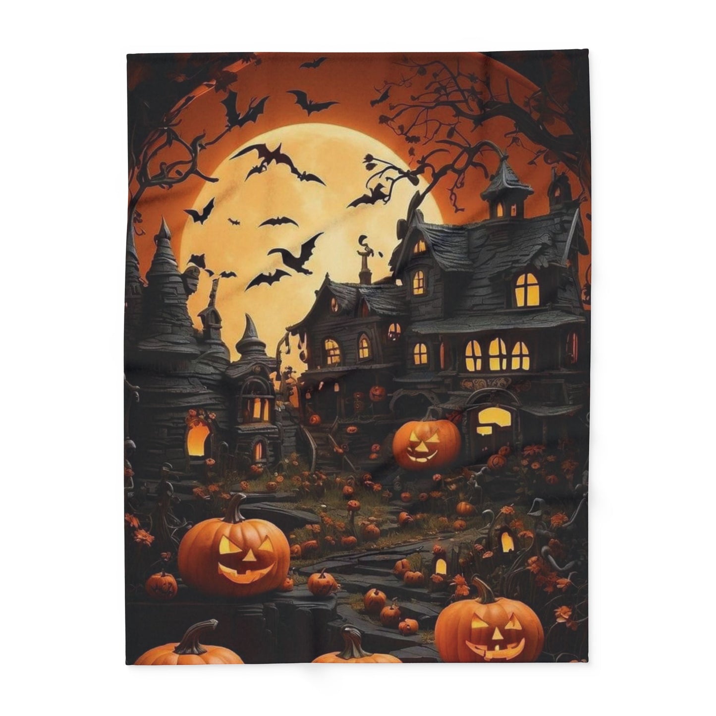 Decorative and Warm Halloween Spooky Arctic Fleece Blanket 3 Sizes