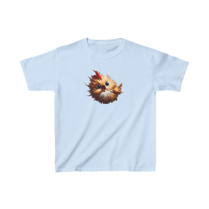 Child's Unisex Cartoon Bird Graphic Cotton Tee in light blue, featuring a vibrant and playful bird design, ideal for young gamers.