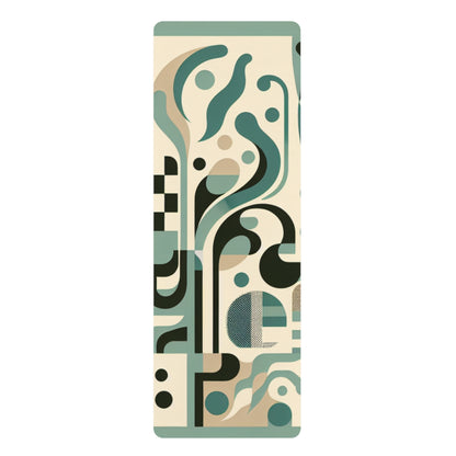 Vivienne Starlight Yoga Mat by Dazzling Dreams Studio, featuring an elegant pastel green non-slip design with abstract checkered patterns, perfect for a luxurious yoga experience.