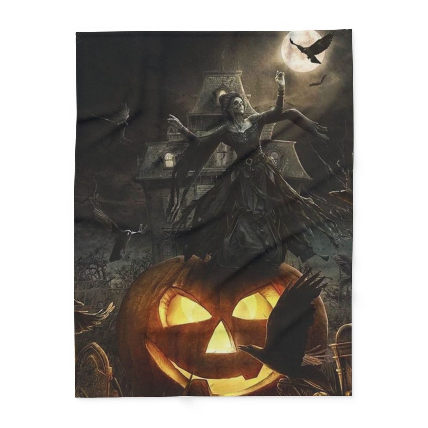 Decorative and Warm Halloween Spooky Arctic Fleece Blanket 3 Sizes