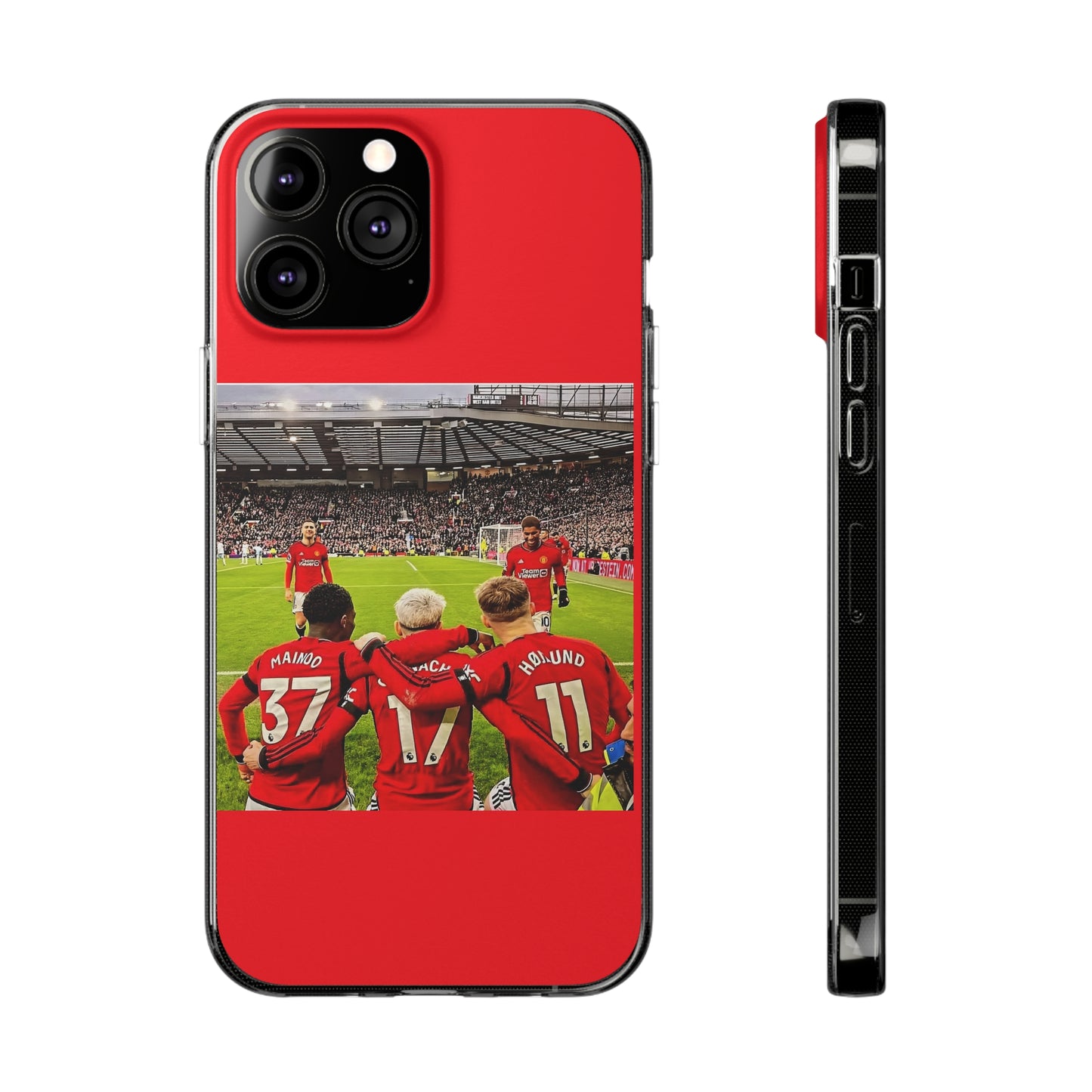 Manchester United Mainoo Garnach Hojlund Soft Phone Case - Soccer Fan Gift,