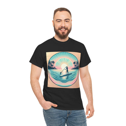 Comfortable and breathable Delightfull Paddle Board T-Shirt by Dazzling Dreams Studio, ideal for casual outings and paddleboarding.