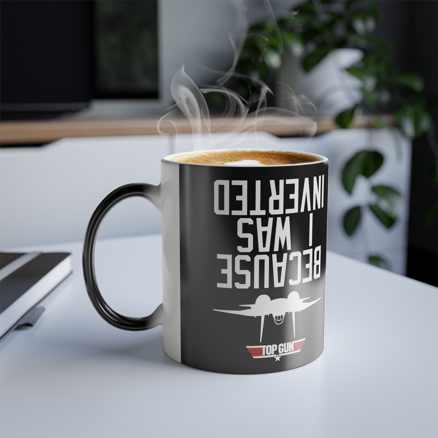 Top Gun Because I was Inverted Color Morphing Mug, 11oz