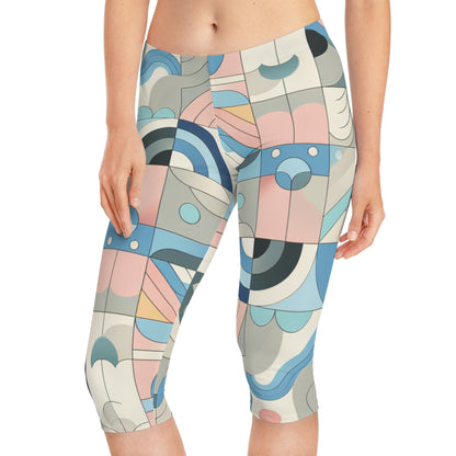 Dazzling Dreams Studio Capri Leggings styled with a fashionable crop top, epitomising the luxurious blend of style and functionality in workout apparel.