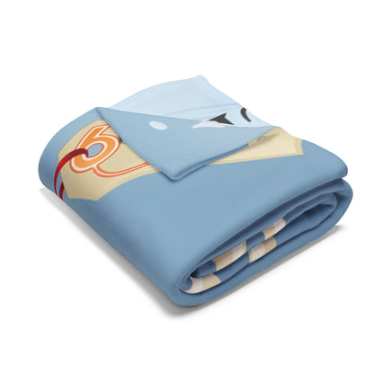 Folded Decorative and Warm Christmas Arctic Fleece Blanket displaying its exquisite winter design, a luxurious addition for a comfortable and stylish festive setting.