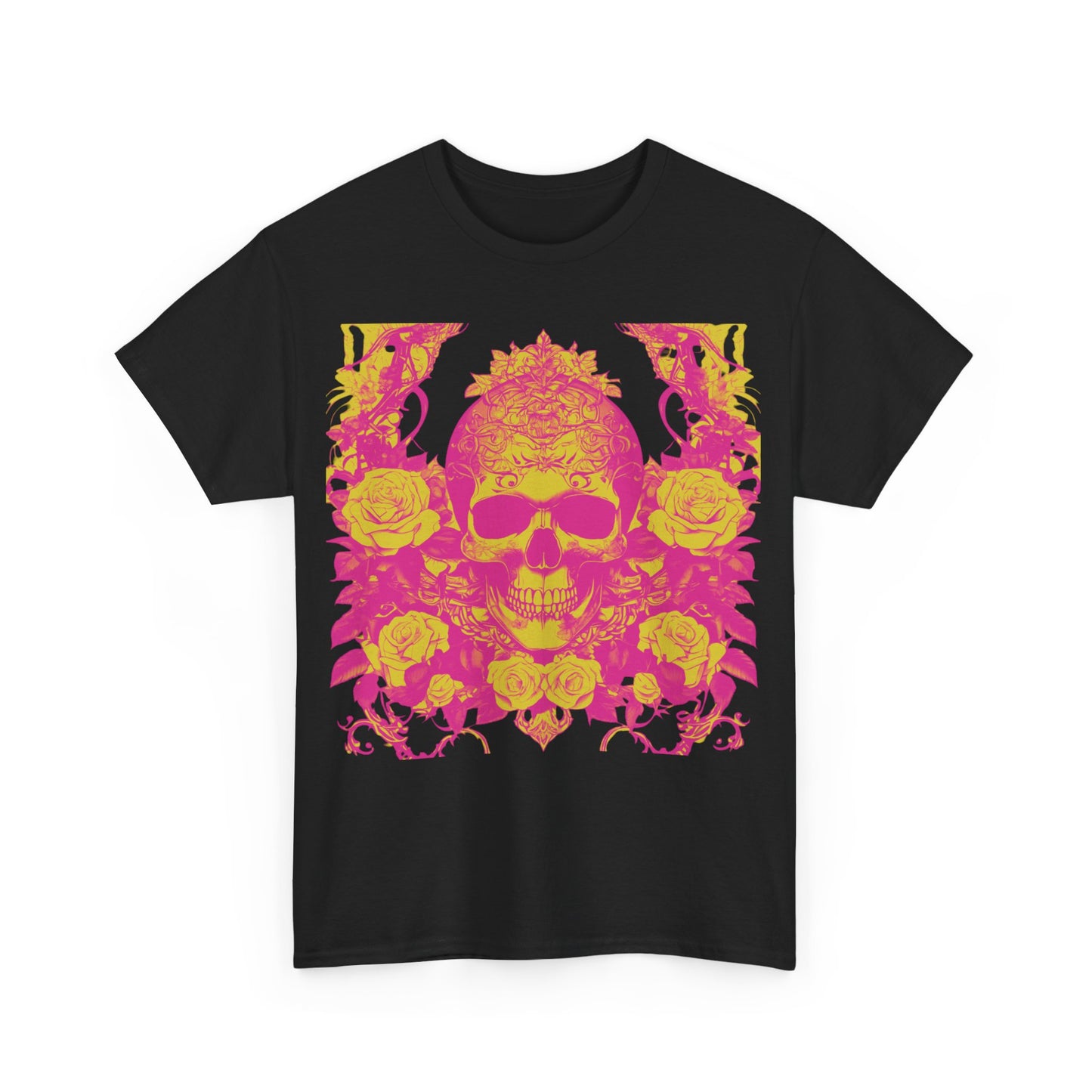 Skulls and Roses Cotton Tee, Unisex Graphic Shirt, 7 color choice