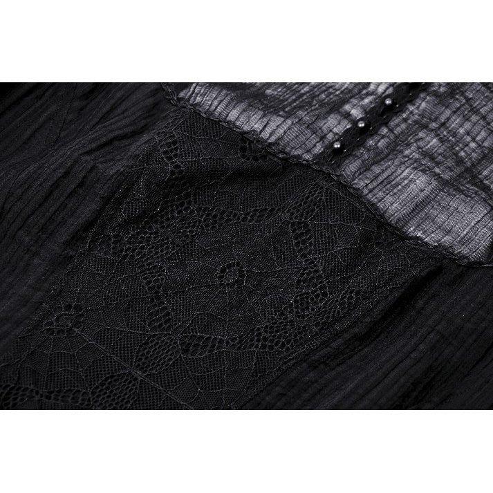 Elegant Dark in Love Harlow Gothic Lace Maxi Dress showcasing intricate Victorian lace detailing and a flowing silhouette, perfect for gothic-themed occasions.