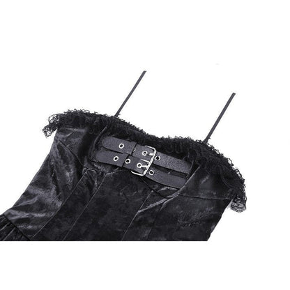 Back view of the Harriet Punk Shiny PU Leather Layered Dress, demonstrating its stunning silhouette and sophisticated edgy details, perfect for statement-making outfits.