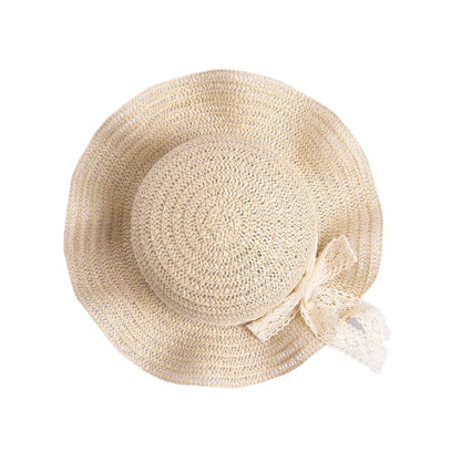 HelloBaby Mom Straw Ribbon Hat - Ecru