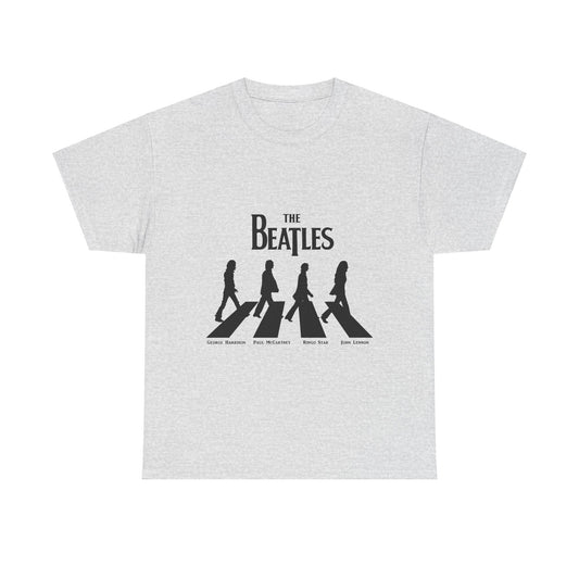 The Beatles Unisex Cotton Graphic Tee showcasing the Iconic Abbey Road logo in a sophisticated grey hue. A vintage-style t-shirt for discerning fans of the legendary band.