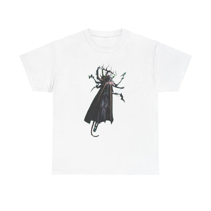 Luxury unisex t-shirt showcasing a breathtaking illustration of a fantastical figure, perfect for stylish gamers and fantasy enthusiasts seeking unique wardrobe pieces.