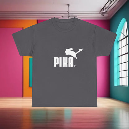 Elegant unisex Puma logo graphic t-shirt showcasing iconic Pokemon character design, made from soft, premium cotton for ultimate comfort.