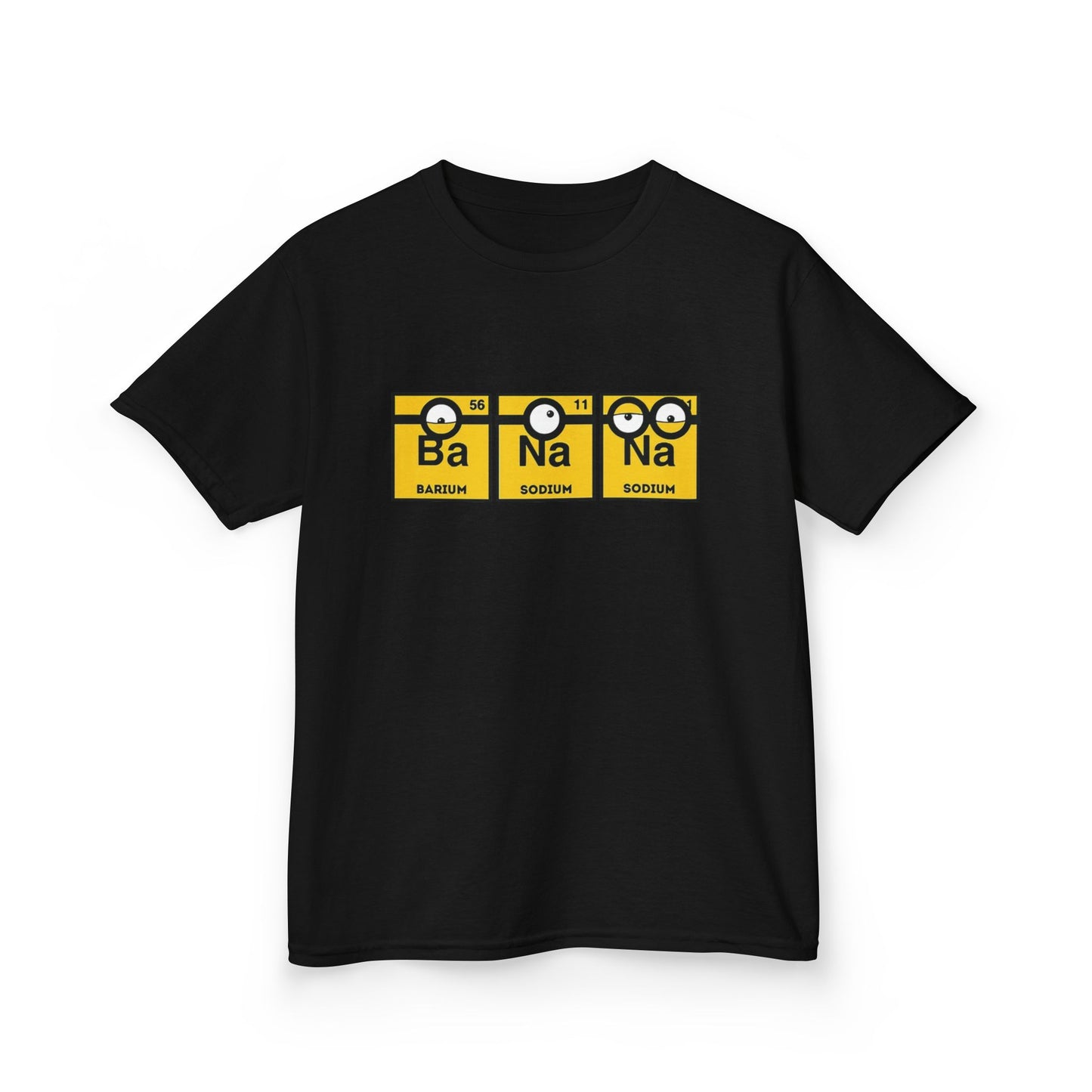 Minions Kids T-Shirt Banana Yellow Periodic Table Elements Tee Childs Boys Girls