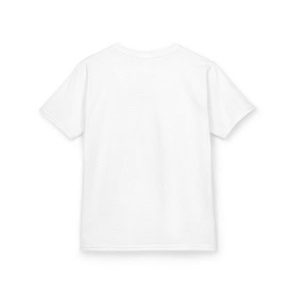 Minimalist view of the back of a plain white T-shirt, highlighting the quality and soft fabric, perfect for everyday comfort and style for children.