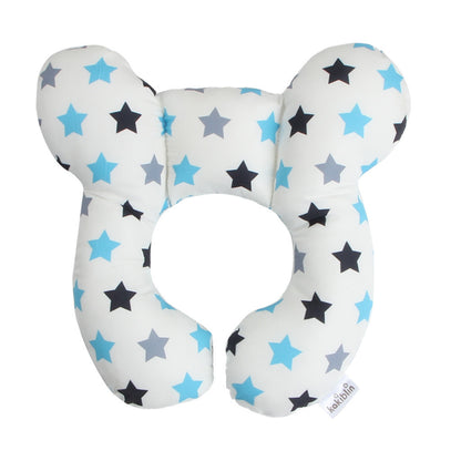 Stylish U-Shaped Infant Pillow by Dazzling Dreams Studio featuring a trendy star pattern, providing luxurious comfort and support for your baby.