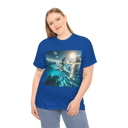 Elegant design of the Delightful Paddle Board T-Shirt by Dazzling Dreams Studio, showcasing a vibrant paddleboarding graphic ideal for outdoor adventure attire.
