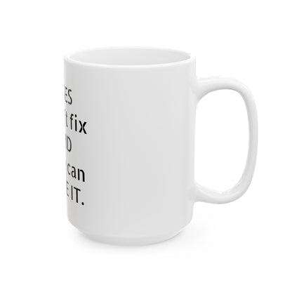 Adult humour F-word mug that makes a great novelty gift, perfect for Secret Santa and bringing laughter to any coffee break.