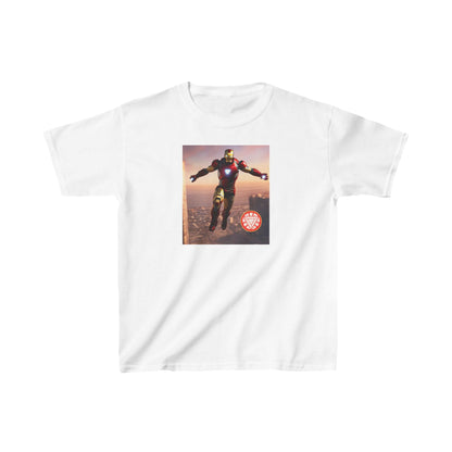 Refined Kids Iron Man Heavy Cotton T-Shirt in white featuring an eye-catching Hulk graphic - the ultimate statement for young Marvel enthusiasts.