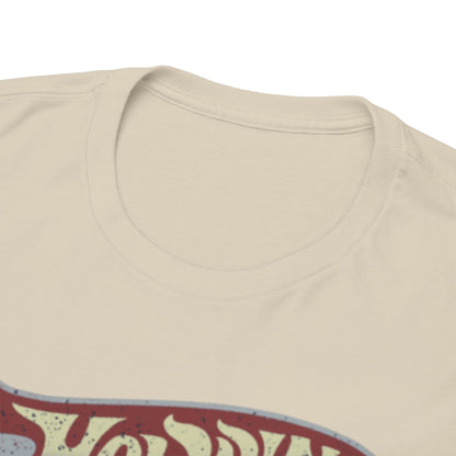 Close-up of the collar of the X Wing Star Wars Unisex Mens Graphic Cotton Tee featuring Hot Wings design, highlighting premium craftsmanship.