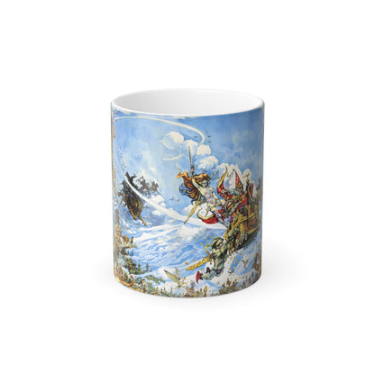 Discworld Light Fantastic Colour Morphing Mug showcasing a vibrant illustration capturing the essence of Terry Pratchett's magical universe.