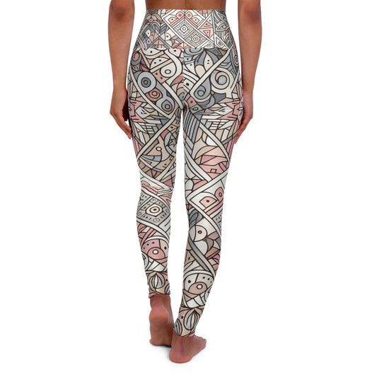 Chic PowerFlex Studio Leggings from Dazzling Dreams Studio featuring eye-catching geometric patterns in soothing pastel colours for elegance and comfort.