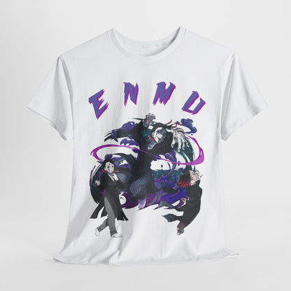Premium Enmu-inspired graphic T-shirt featuring dynamic anime artwork in vivid colors. Ideal for fashion-forward anime enthusiasts, combining comfort and style.