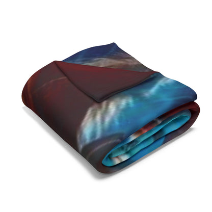 Elegant and luxurious Decorative and Warm Halloween Chucky Spooky Arctic Fleece Blanket, beautifully folded, showcasing its rich colours and soft texture for cozy autumn nights.