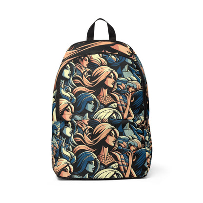 Luxurious Dazzling Dreams Studio Cosmopolitan Canvas Backpack featuring vibrant pop art and cartoon designs, perfect for style-conscious individuals.
