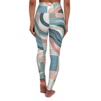 Dazzling Dreams Studio Fitness Fusion Ignite Pastel Leggings displayed in a rear view, highlighting modern abstract patterns and luxurious softness, ideal for stylish fitness enthusiasts.