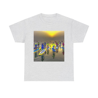 Breathtaking paddleboarding graphic T-shirt from Dazzling Dreams Studio, ideal for outdoor lovers.