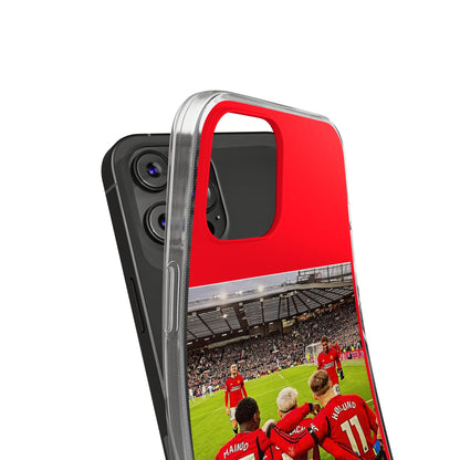 Sophisticated Manchester United Mainoo Garnach Hojlund Soft Phone Case, illustrating a high-quality image of football players, a perfect gift for dedicated fans.