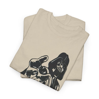 Darth Vader Funny Gift Mens Womens Graphic T-Shirt Unisex Cotton Urban Street showcasing a unique graphic design of Darth Vader in black silhouette, perfect for fans of humour and style.