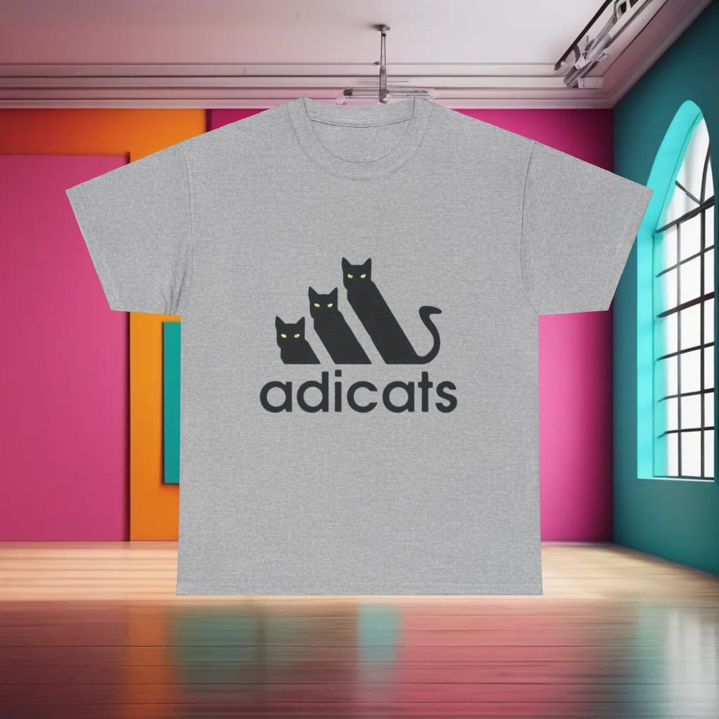 Adicats Logo Graphic T-Shirt Urban Streetwear Unisex Cotton