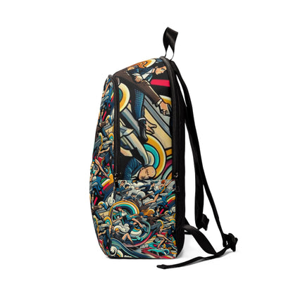 Contemporary Vibrant Pop Art Backpack by Dazzling Dreams Studio, featuring artistic graphics and practical storage, ideal for elevating any outfit.
