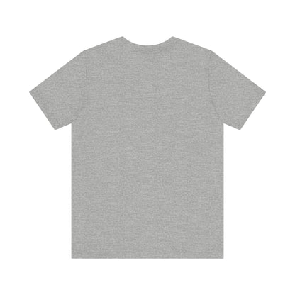 Back view of a grey unisex short sleeve tee, designed for a stylish and relaxed fit, complementing the Sabrina Carpenter Inspired collection.